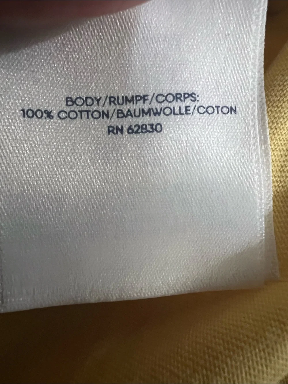 Lands' End Pale Yellow V-Neck Short Sleeve Tee